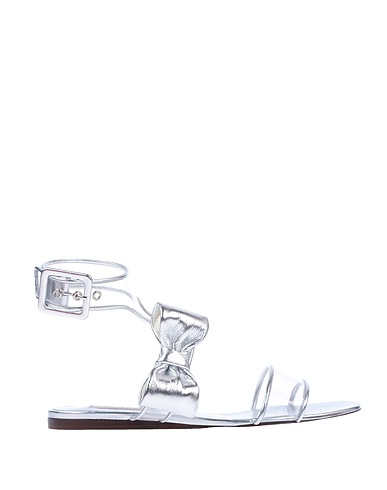 VALENTINO GARAVANI Sandali Argento Plastica, Pelle