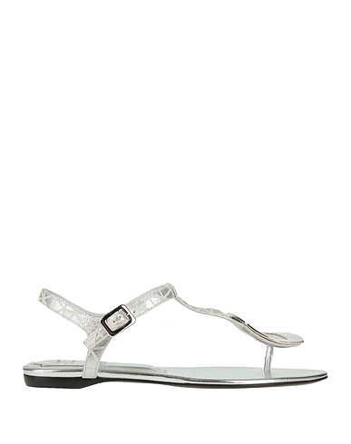 ROGER VIVIER Flip flops Silver Leather