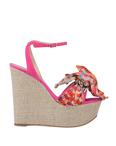 CASADEI Sandali Fucsia Pelle, Fibre tessili