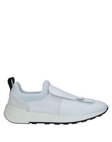 SERGIO ROSSI Sneakers White Soft Leather, Textile fibers