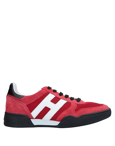 HOGAN Sneakers Red Soft Leather, Textile fibres