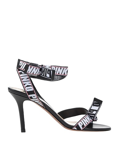 PINKO Sandals Black Textile fibers