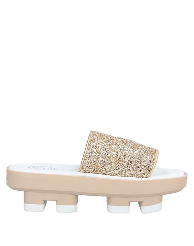 LET'S THONGUE Sandals Gold Textile fibres
