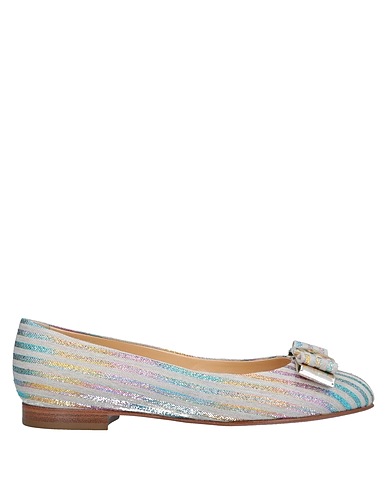 TESTONI Ballet flats Light grey Textile fibres