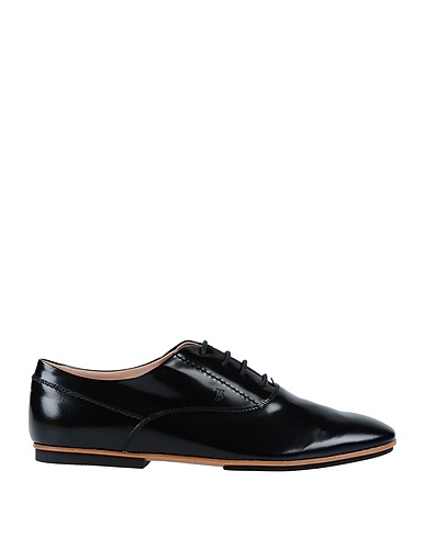 TOD'S Laced shoes Black Soft Leather
