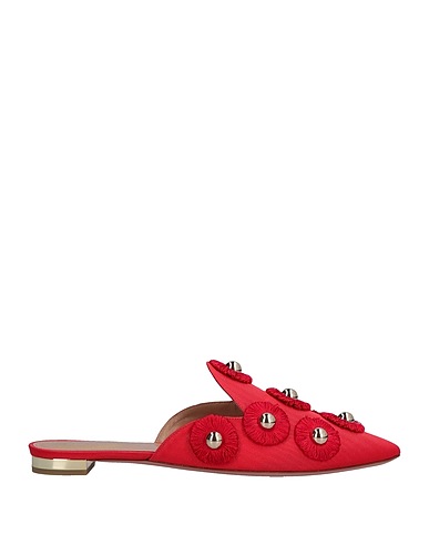 AQUAZZURA Mule e zoccoli Rosso Fibre tessili