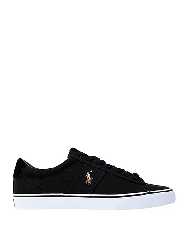 POLO RALPH LAUREN Sneakers Sayer Canvas Sneaker
 Black Textile fibers, Leather