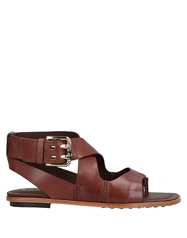 TOD'S Flip flops Chocolate brown Calfskin