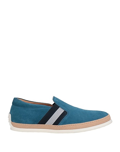 TOD'S Loafers Slate blue Leather, Textile fibers