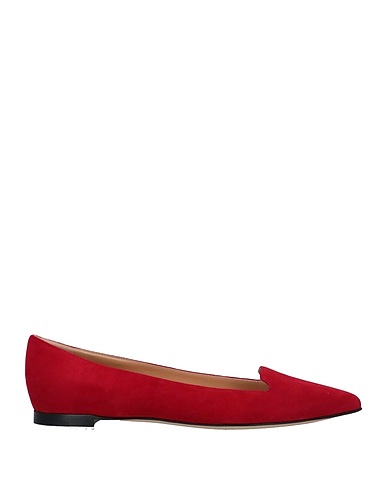 SERGIO ROSSI Loafers Red Soft Leather