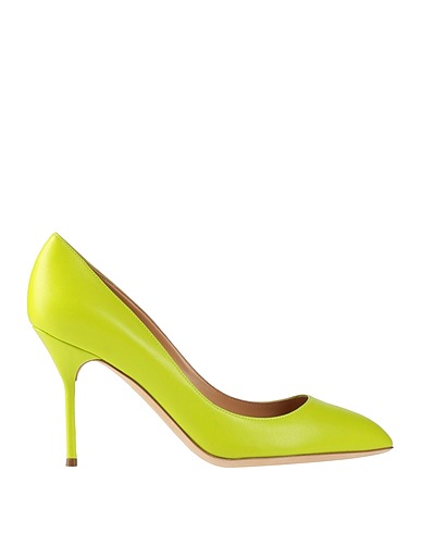 SERGIO ROSSI Court Lime green Leather