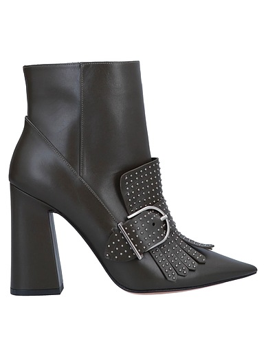 PURA LÓPEZ Ankle boot Dark green Calfskin