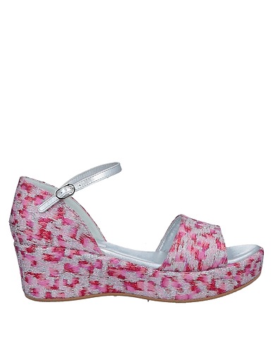 DOLCE&GABBANA Sandals Pink 83% Polyester, 14% Silk, 3% Polyamide