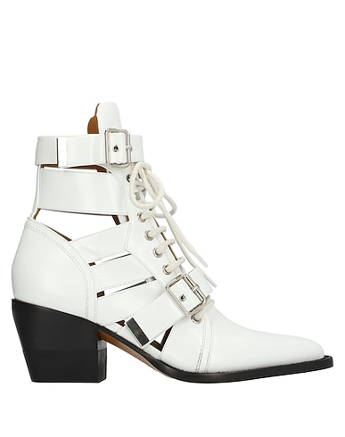 CHLOÉ Ankle boot White Soft Leather, Shearling