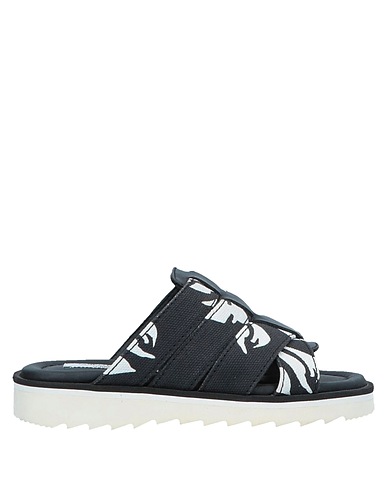 DOLCE&GABBANA Sandali Nero 80% Cotone, 20% Pelle di vitello