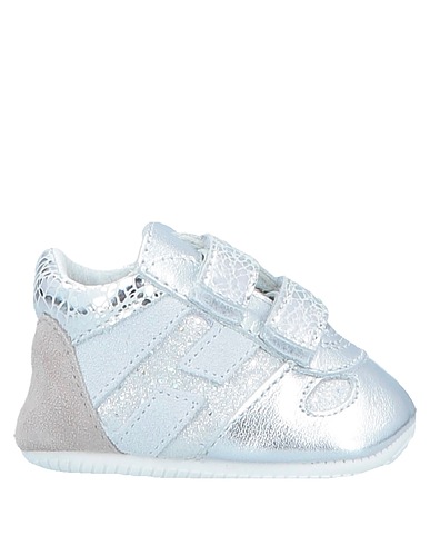 HOGAN Footwear Silver Soft Leather, Textile fibers