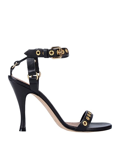 TWINSET Sandals Black Soft Leather