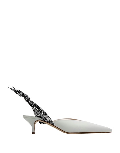GIA COUTURE Mules and clogs BANDANA GIRL  White 100% Calfskin, Silk