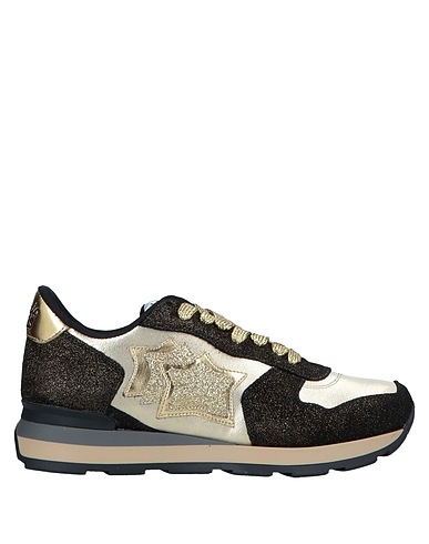 ATLANTIC STARS Sneakers Black Leather, Textile fibers