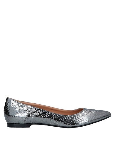 LOVE MOSCHINO Ballet flats Silver Textile fibers