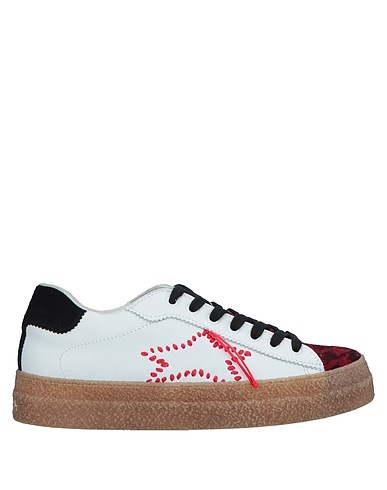 ISHIKAWA Sneakers White Leather, Textile fibres