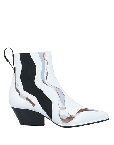 SERGIO ROSSI Ankle boot White Leather, Rubber