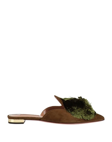 AQUAZZURA Mules und Clogs Militärgrün 99% Zickleinleder, 1% Synthetische Fasern