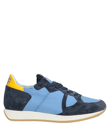 PHILIPPE MODEL Sneakers Slate blue Leather, Textile fibers
