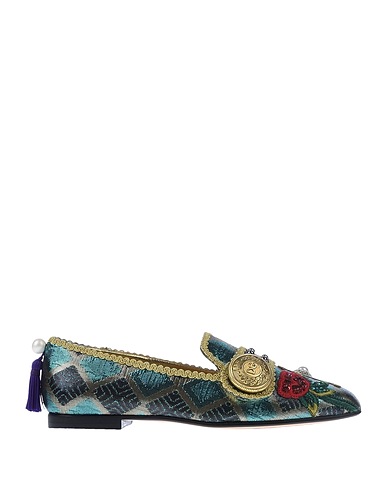 DOLCE&GABBANA Loafers Deep teal 54% Polyester, 43% Lurex®, 3% Acetate