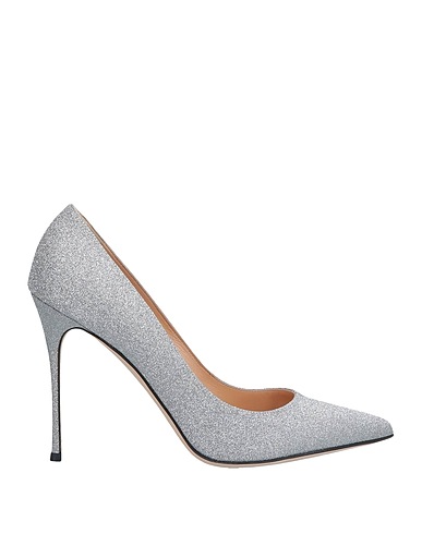 SERGIO ROSSI Court Silver Soft Leather