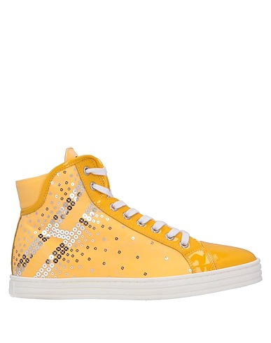 HOGAN REBEL Sneakers Yellow Textile fibres, Leather