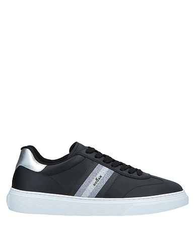 HOGAN Sneakers Black Leather, Textile fibres