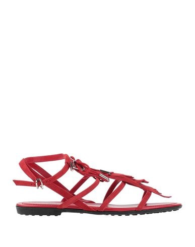 Shop Tod's Woman Sandals Brick Red Size 6.5 Soft Leather