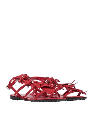 Shop Tod's Woman Sandals Brick Red Size 6.5 Soft Leather