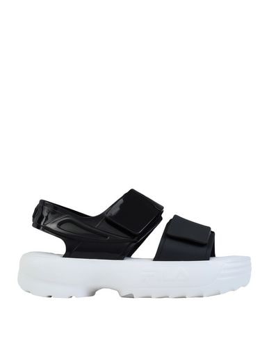 Melissa + Fila Sandals In Black