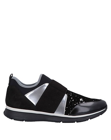 HOGAN Sneakers Black Leather, Textile fibers