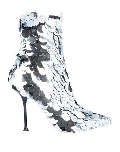SERGIO ROSSI Ankle boot Silver Textile fibres