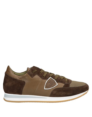 PHILIPPE MODEL Sneakers Military green Leather, Textile fibres