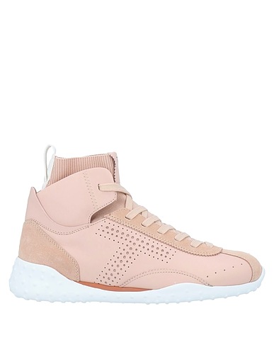 TOD'S Sneakers Pink Leather, Textile fibres