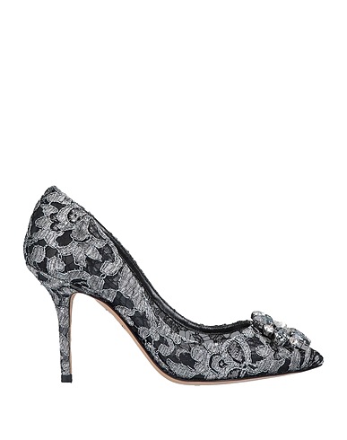 DOLCE&GABBANA Pumps Silber 80% Polyamid, 17% Polyester, 3% Lammleder