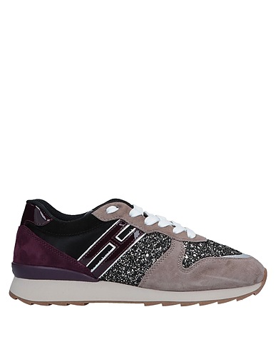 HOGAN Sneakers Black Leather, Textile fibres