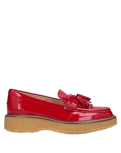 TOD'S Loafers Red Soft Leather