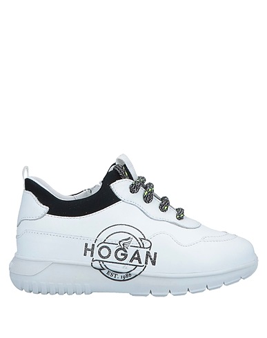 HOGAN Sneakers White Leather, Textile fibres