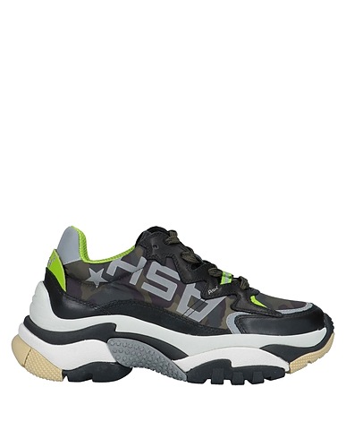 ASH Sneakers Military green Calfskin, Textile fibres