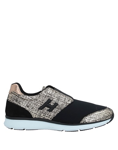 HOGAN Sneakers Negro Cuero, Fibras textiles