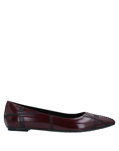 TOD'S Ballet flats Burgundy Soft Leather