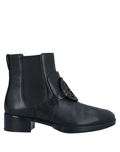 TORY BURCH Ankle boot Black Soft Leather, Textile fibres