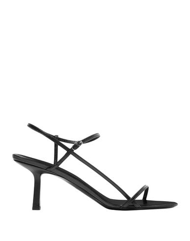 The Row Bare Mid-heel Leather Slingback Sandals In Black