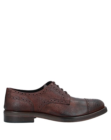 GREY DANIELE ALESSANDRINI Laced shoes Brown Leather