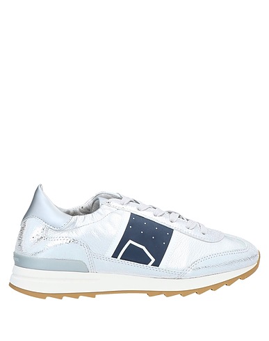 PHILIPPE MODEL Sneakers Silver Textile fibres, Leather